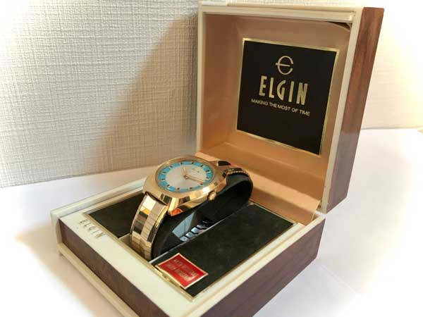 エルジン Elgin スイス製 70年代 手巻き式 ビンテージウォッチ 当時の箱付き
